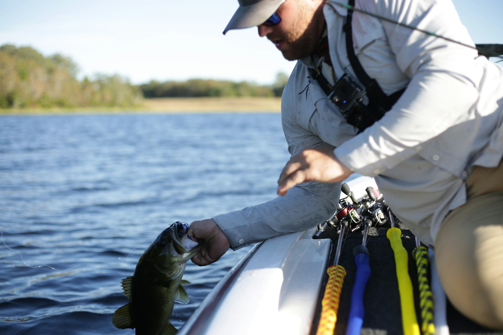 Fishing guide on his boat